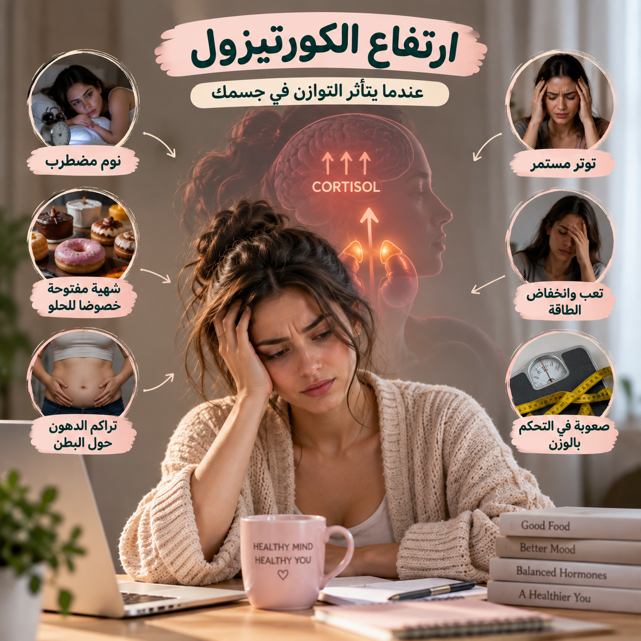 ارتفاع الكورتيزول — تغذية تساعدك على استعادة توازن جسمك