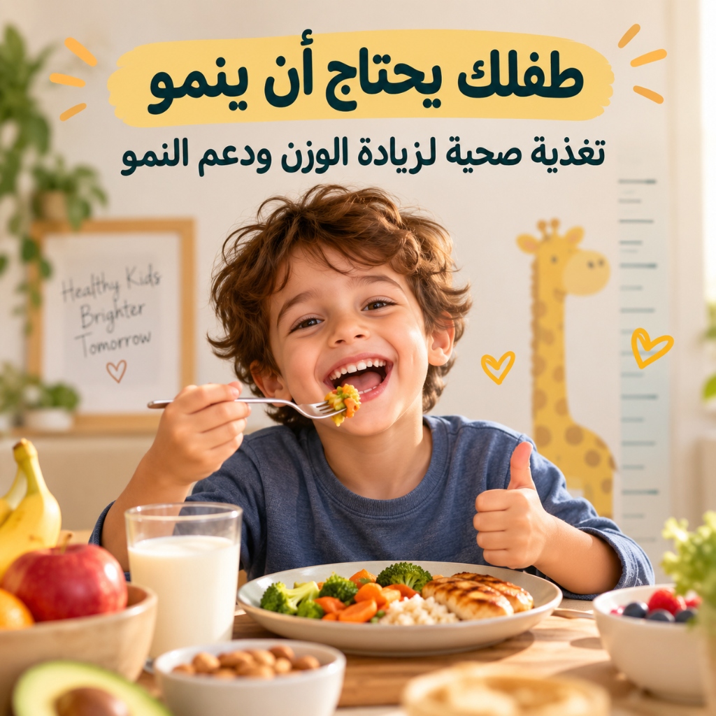 طفلكِ يحتاج أن ينمو — تغذية صحية لزيادة الوزن ودعم النمو