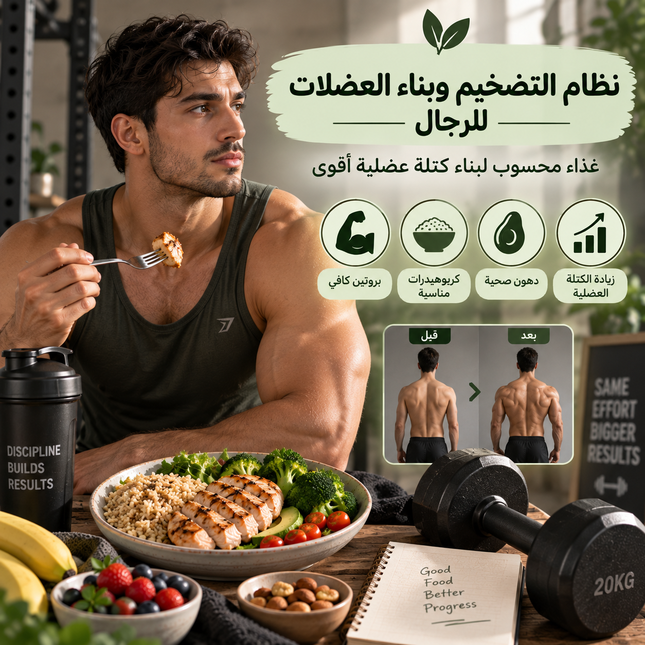 نظام التضخيم وبناء العضلات للرجال - كتلة عضلية أقوى