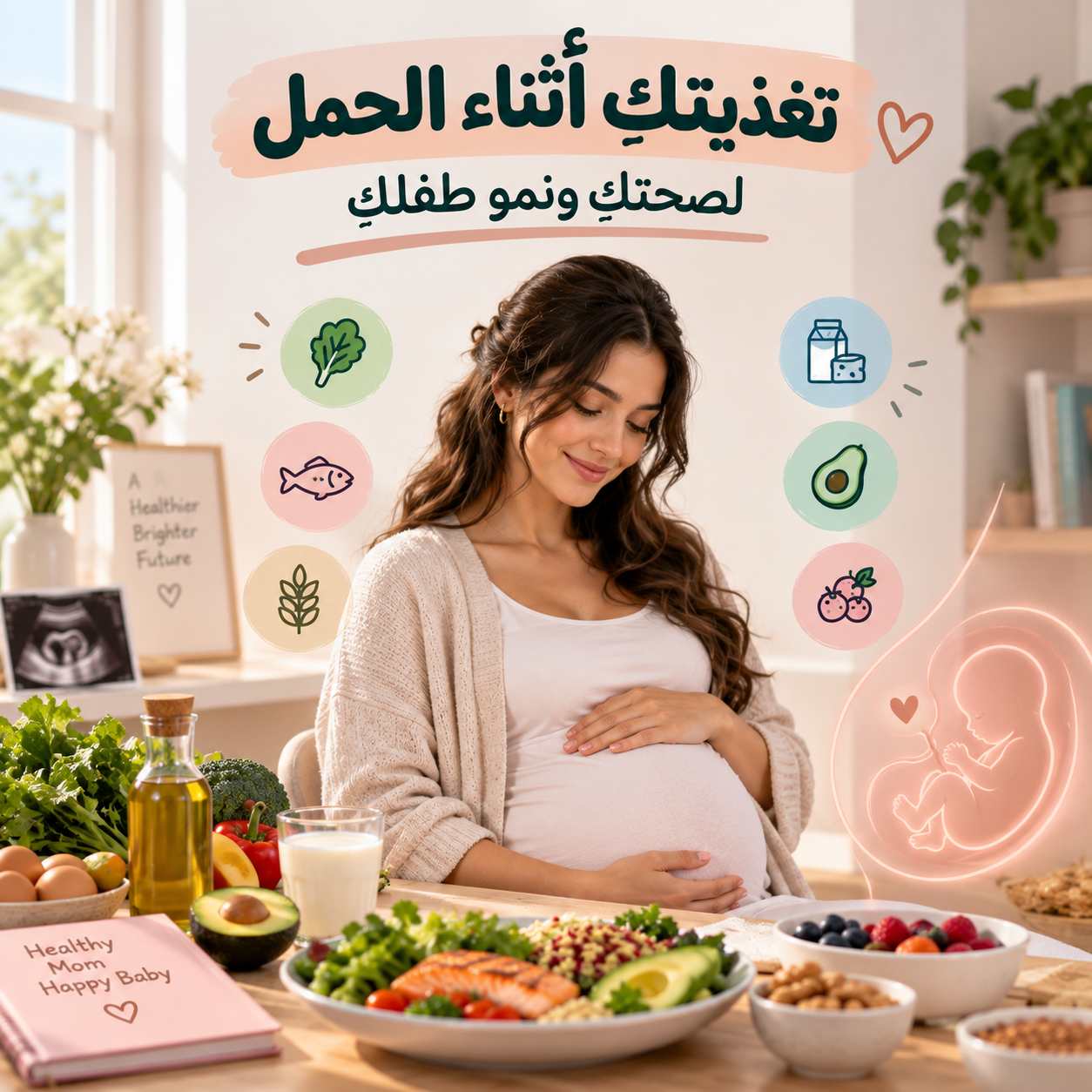 تغذيتكِ أثناء الحمل — لصحتكِ ونمو طفلكِ