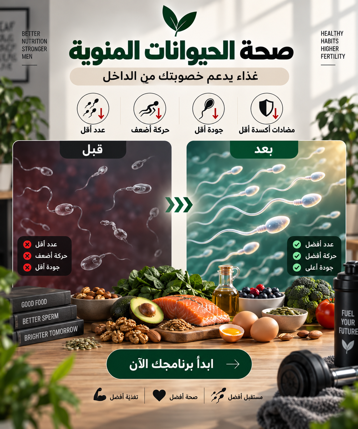 صحة الحيوانات المنوية - غذاء يدعم خصوبتك وفرص الإنجاب